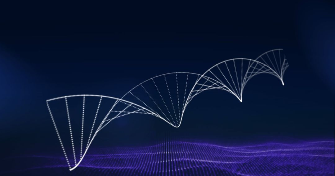 Abstract DNA Strand with Binary Wave Design in Technology Concept