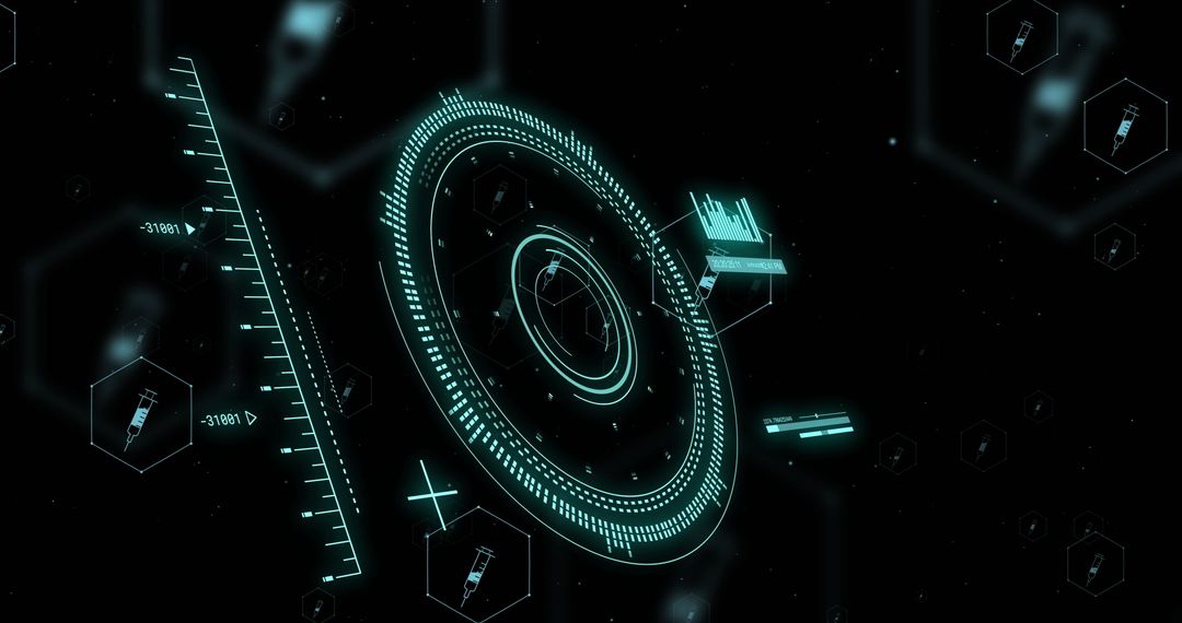 Digital Data Processing Interface in Futuristic Design