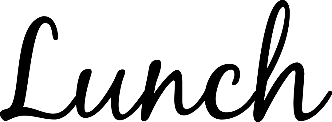 Lunch Text Illustration on Transparent Background for Food Concepts