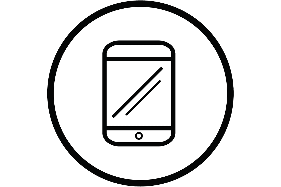 Transparent Smartphone Icon in White Circle Vector