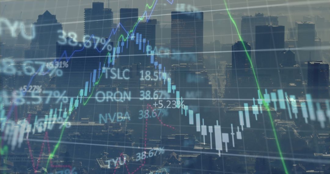 Global Financial Data and Analysis Over City Skyline