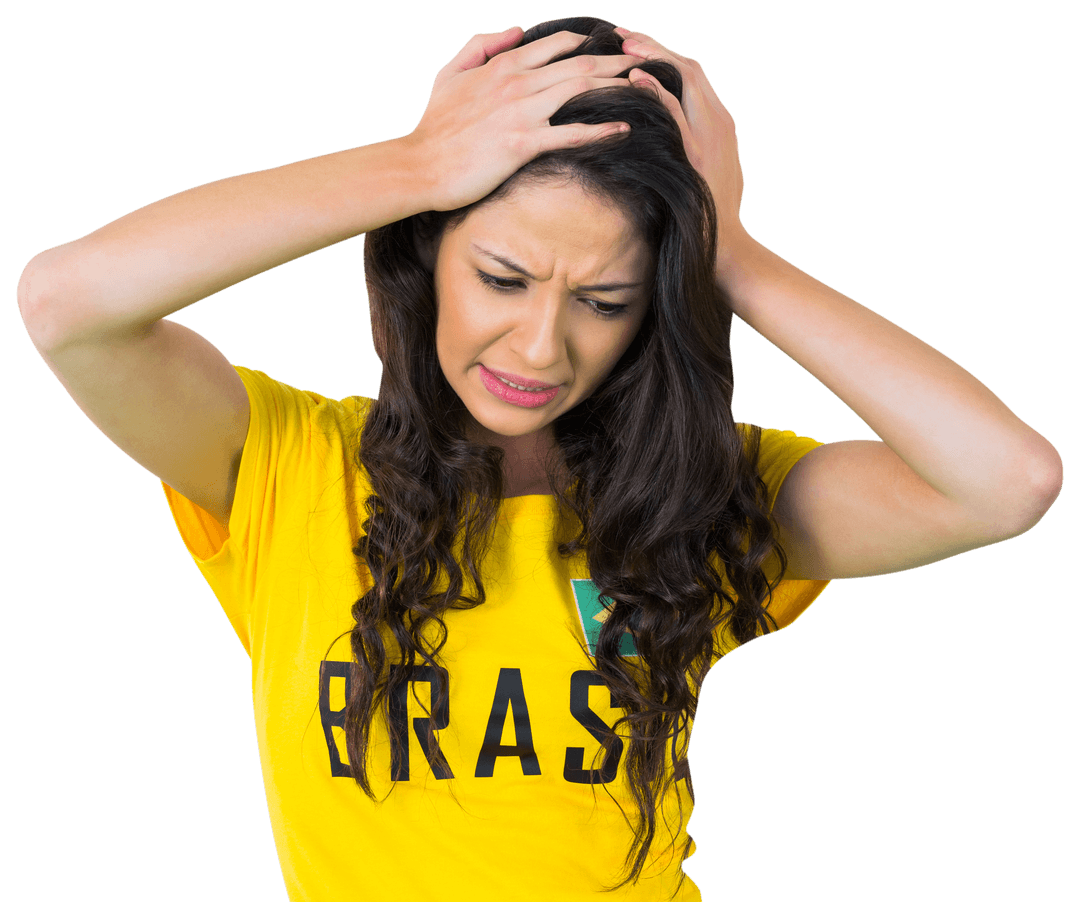 Transparent Background Disappointed Woman Football Fan