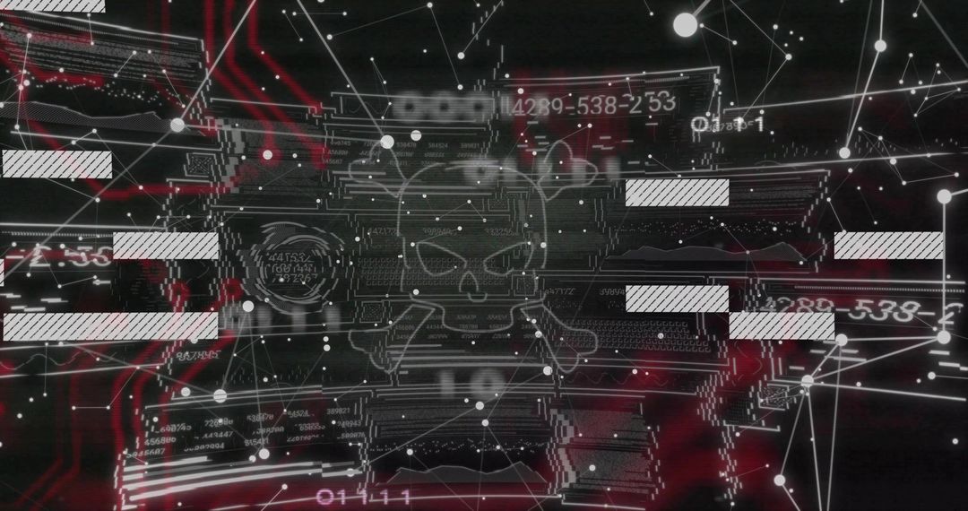 Displaying Skull-and-Crossbones Cyber Threat on Glitching Network UI with Circuit Traces