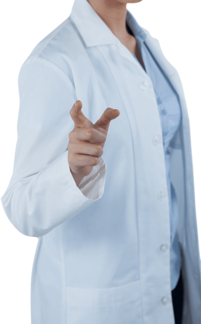 Transparent Midsection of Female Doctor Using Interactive Digital Interface