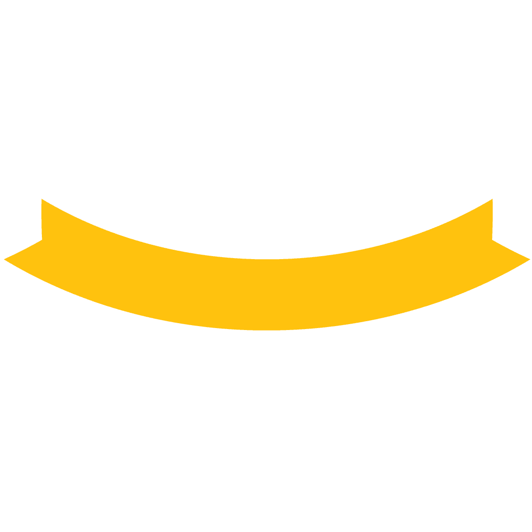 Yellow Ribbon Banner for Text on Transparent Background