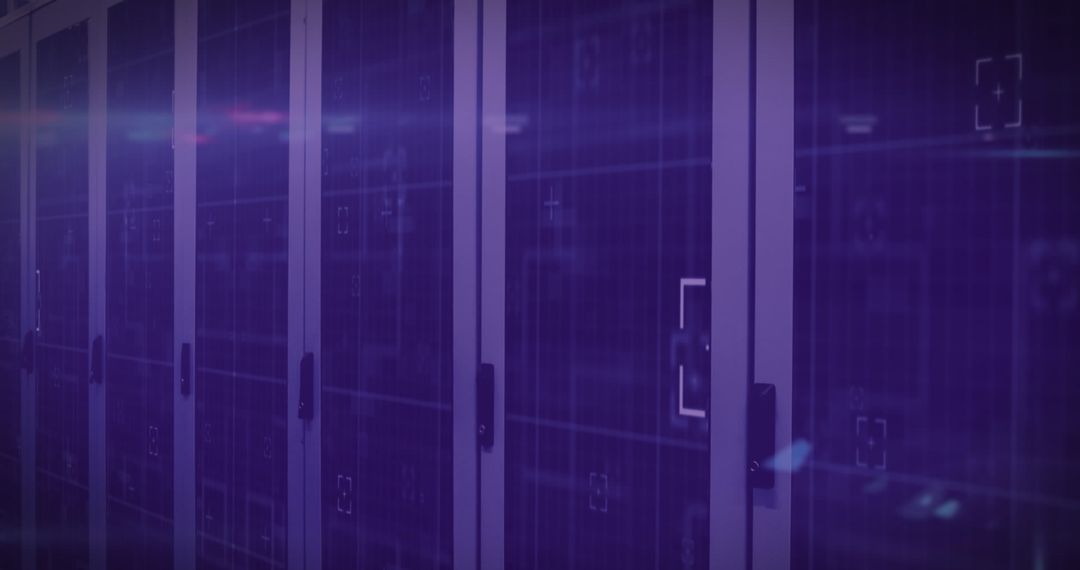 Digital Interface in Modern Server Room with AR Elements