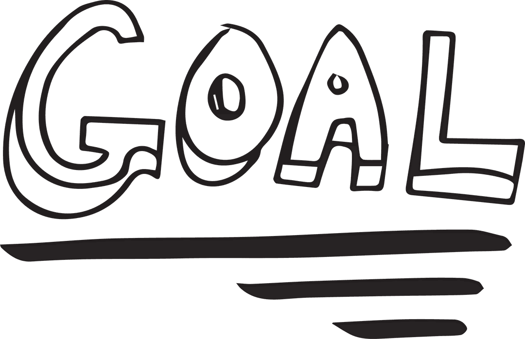 Digital Handwritten Goal Text on Transparent Background