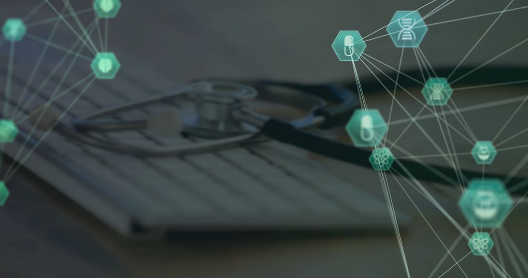 Medical Technology with Digital Connections Over Stethoscope