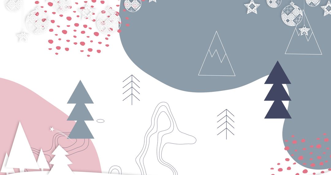 Abstract Festive Background with Minimalist Christmas Elements