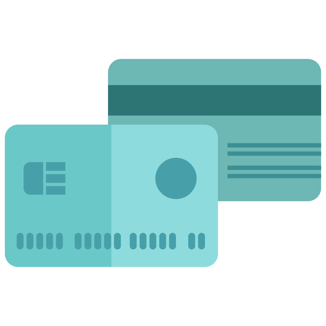 Transparent Vector Illustration of Front and Back View Blue Credit Card