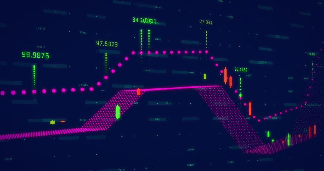 Digital Financial Data Graphs with Futuristic Design