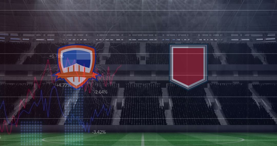 Team Emblems with Data Analytics in Sports Stadium