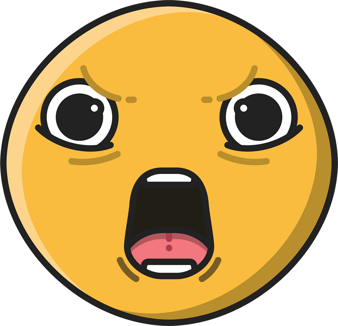 Shouting Emoji Expression Isolated Transparent Background