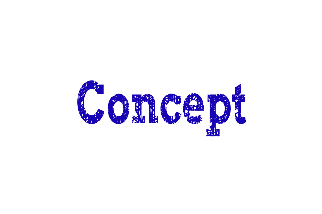 Transparent Blue Concept Text on Plain Background