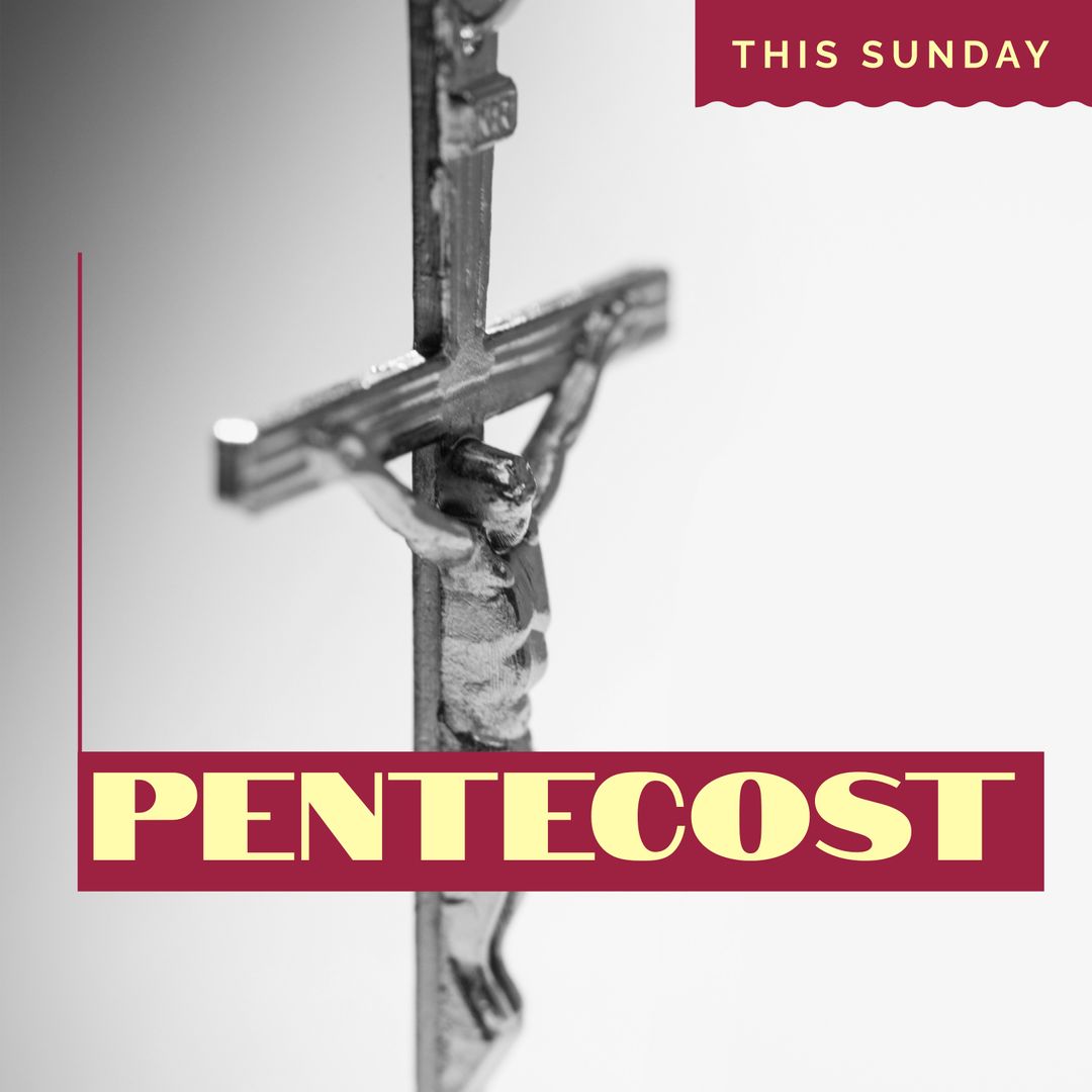 Pentecost Celebration with Crucifix Background