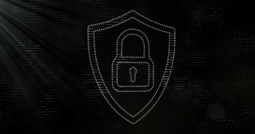 Digital Security Concept with Glowing Lock Icon