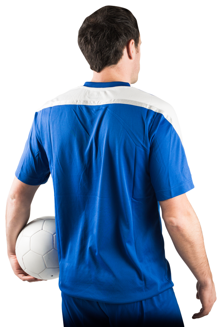 Transparent View of Male Football Player Holding Soccer Ball from Behind - Download Free Stock Images Pikwizard.com