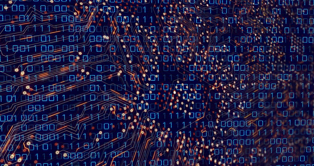 Binary Code Overlay on Integrated Circuits Technology Concept
