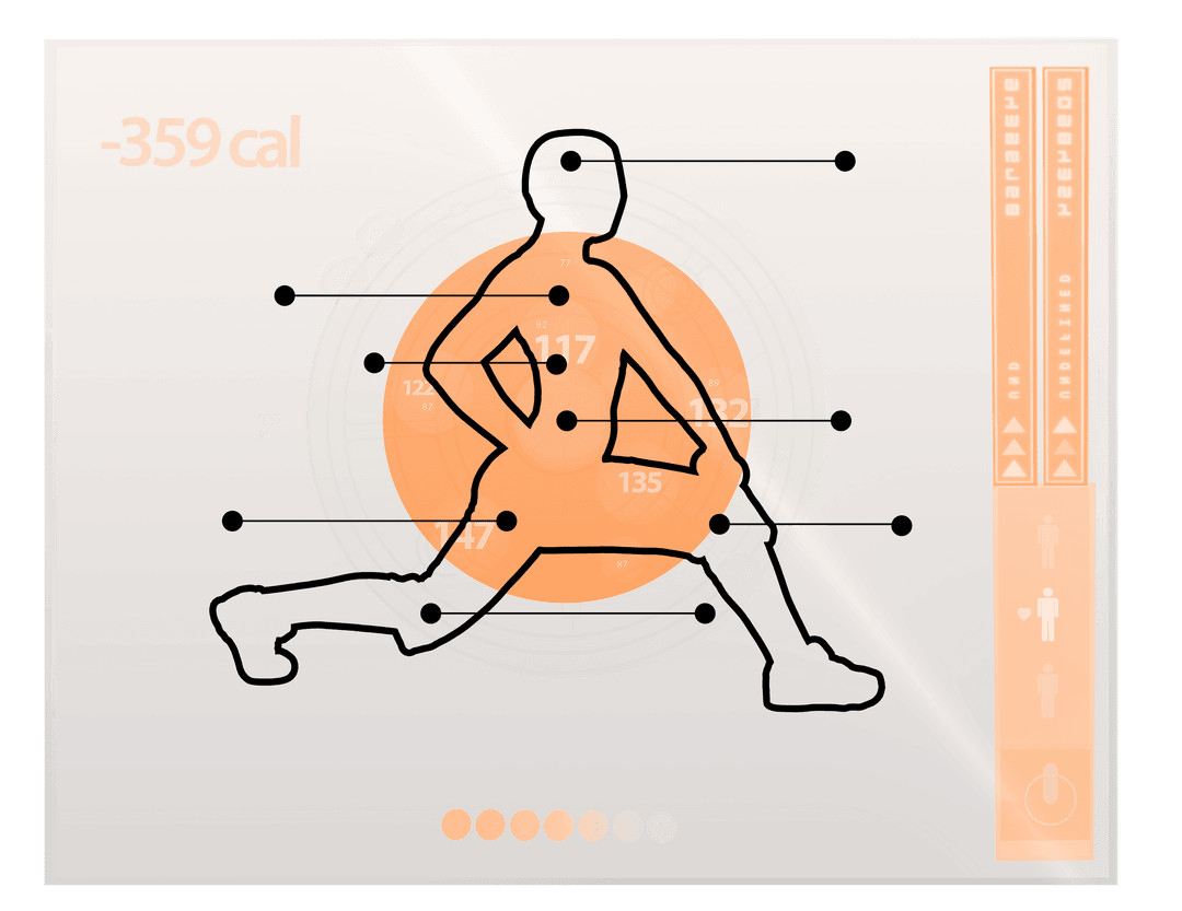 Fitness Metrics Transparent Background Digital Silhouette