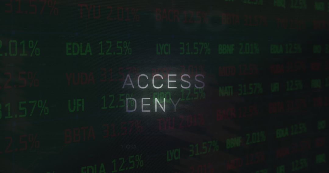 Holographic Access Denied Display Over Market Data
