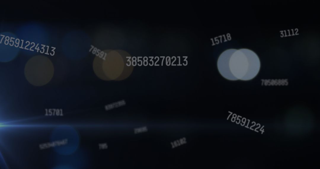 Abstract Data Visualization with Binary Numbers on Dark Background
