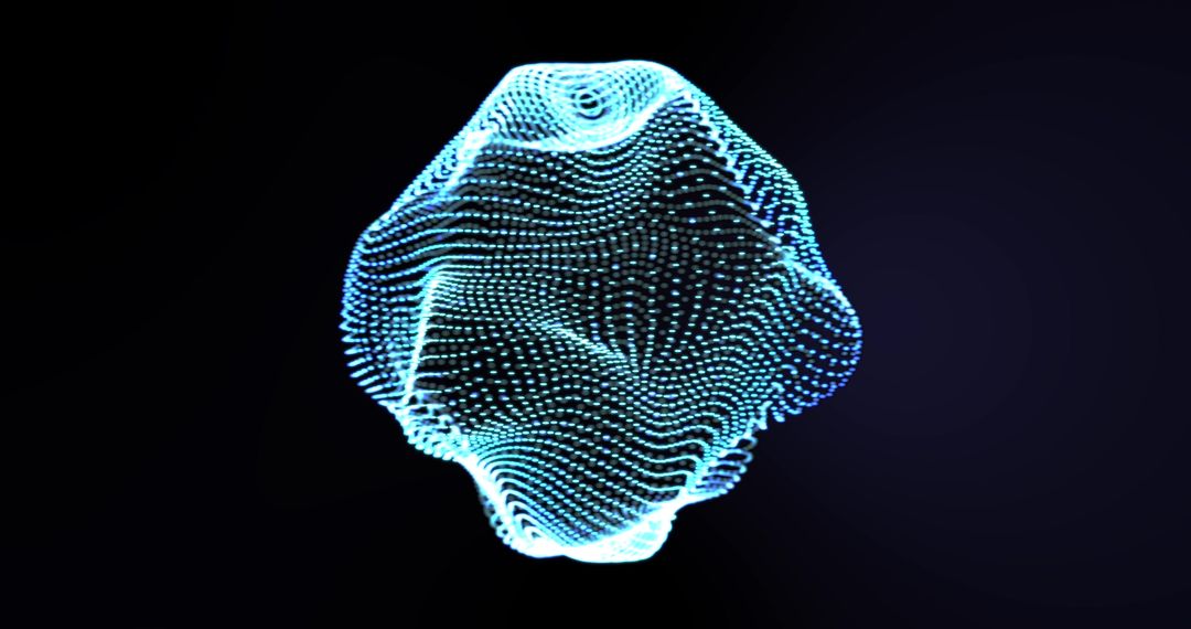 Glowing Blue Mesh of Connections in Abstract Motion