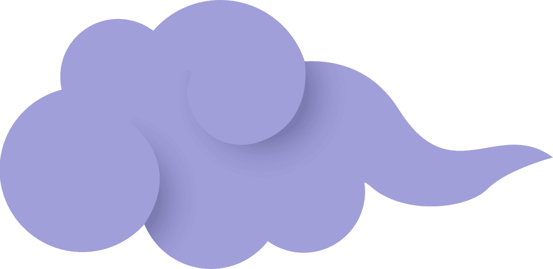 Abstract Lavender Cloud on Transparent Background in Flat Design