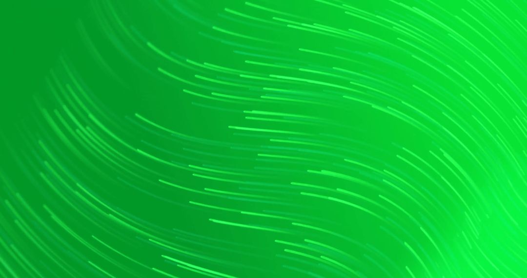 Abstract Glowing Light Trails on Vibrant Green Background