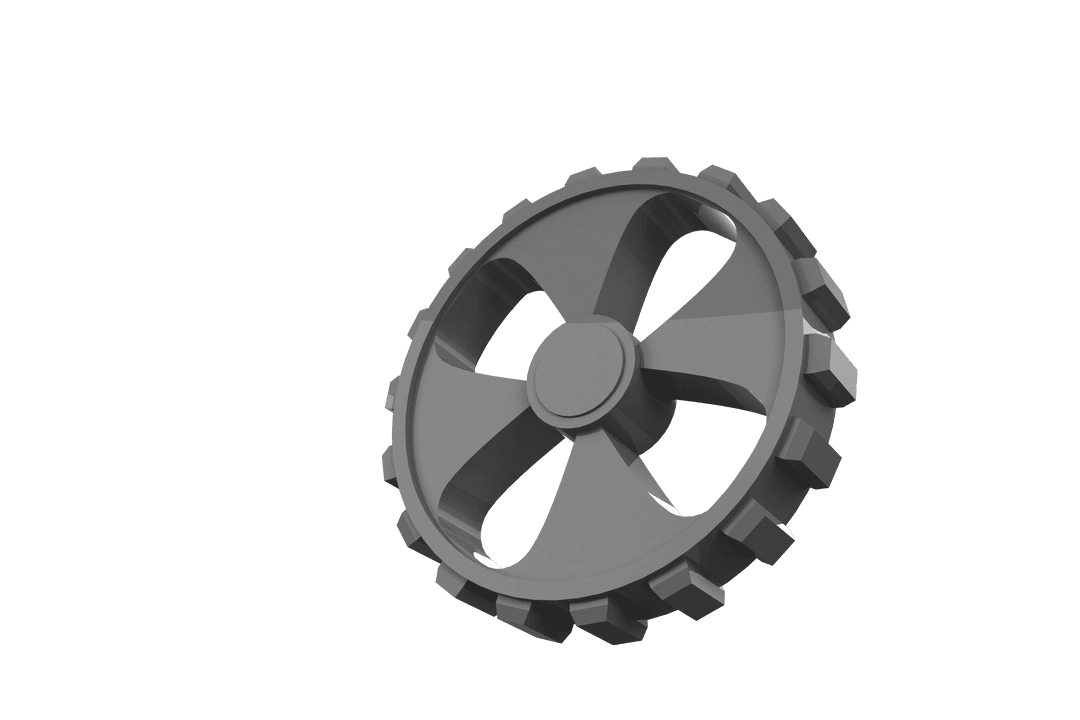 Grey Cog Wheel Illustration on Transparent Background for Industry Concepts