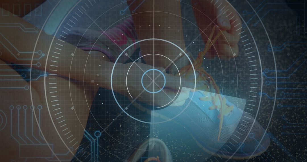 Innovative Fitness Technology Concept with Data Overlay