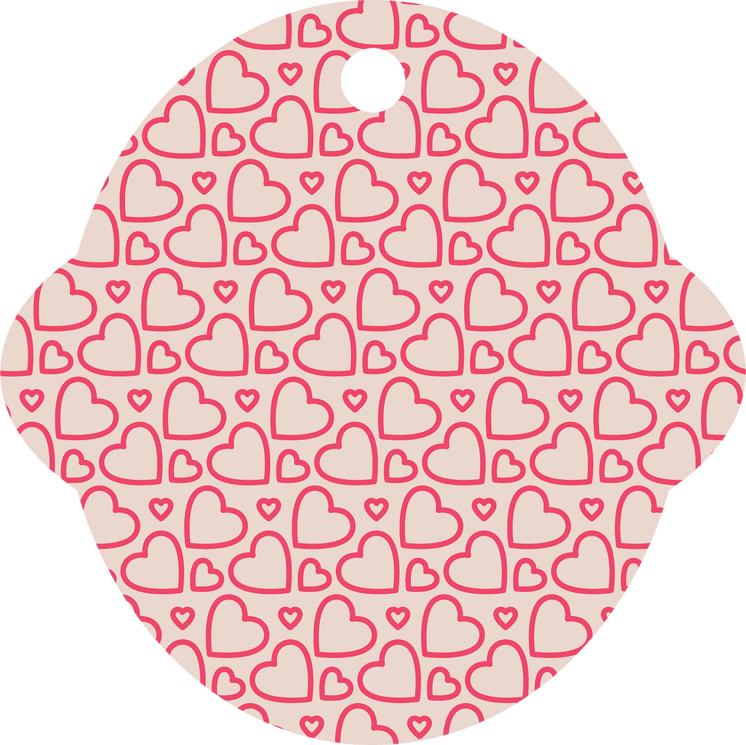 Heart Pattern Badge on Transparent Background with Love Concept