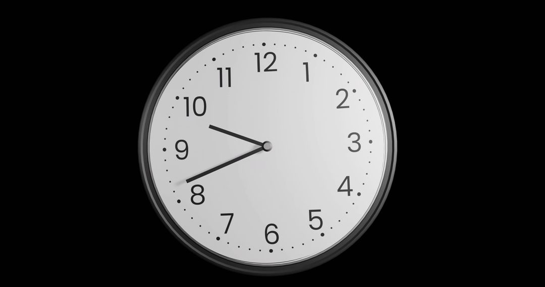 Clock Indicating Speed of Time Against Dark Background