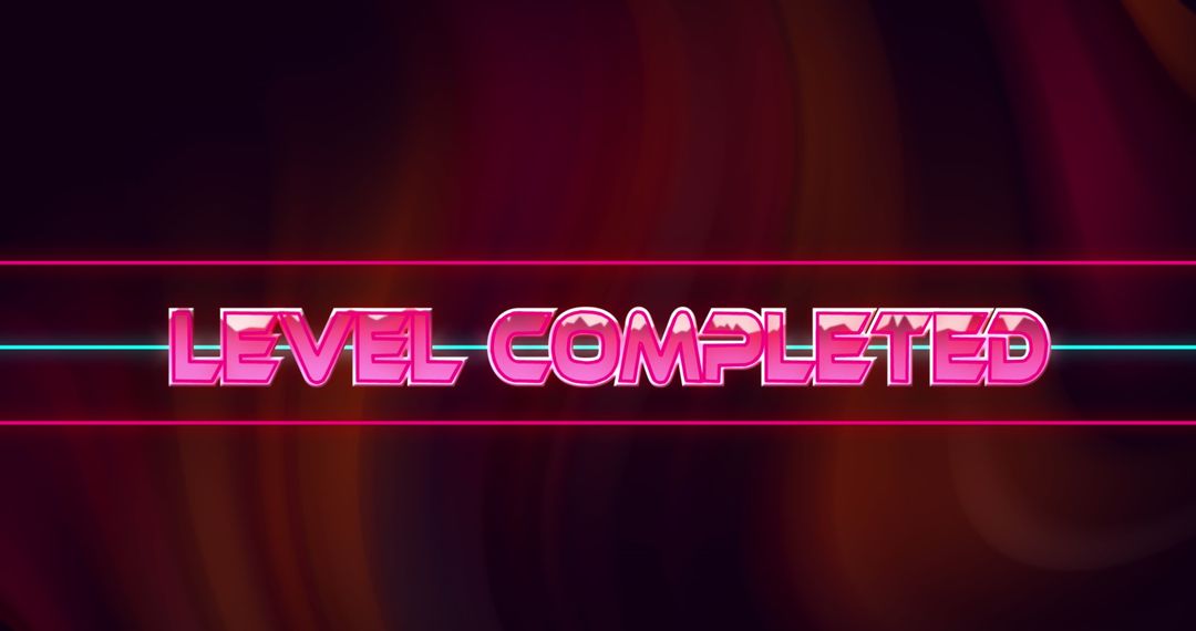Retro Glitch Effect Level Completed in Neon