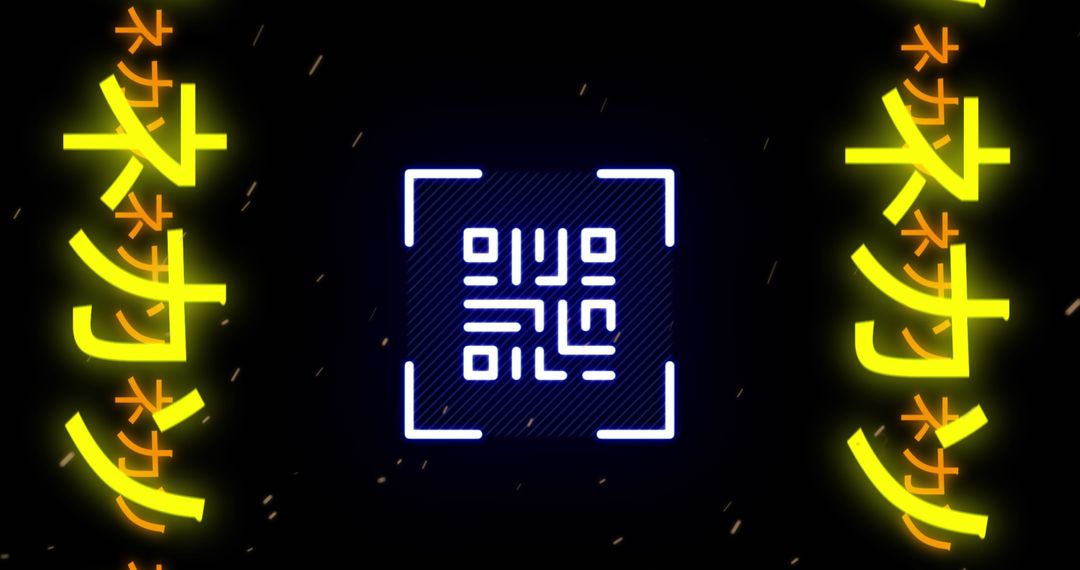 Abstract Digital QR Code with Technological Elements