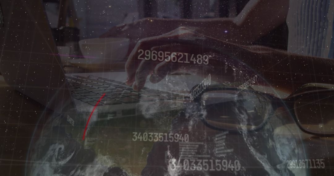 Global Business and Technology Concept With Numbers Over World