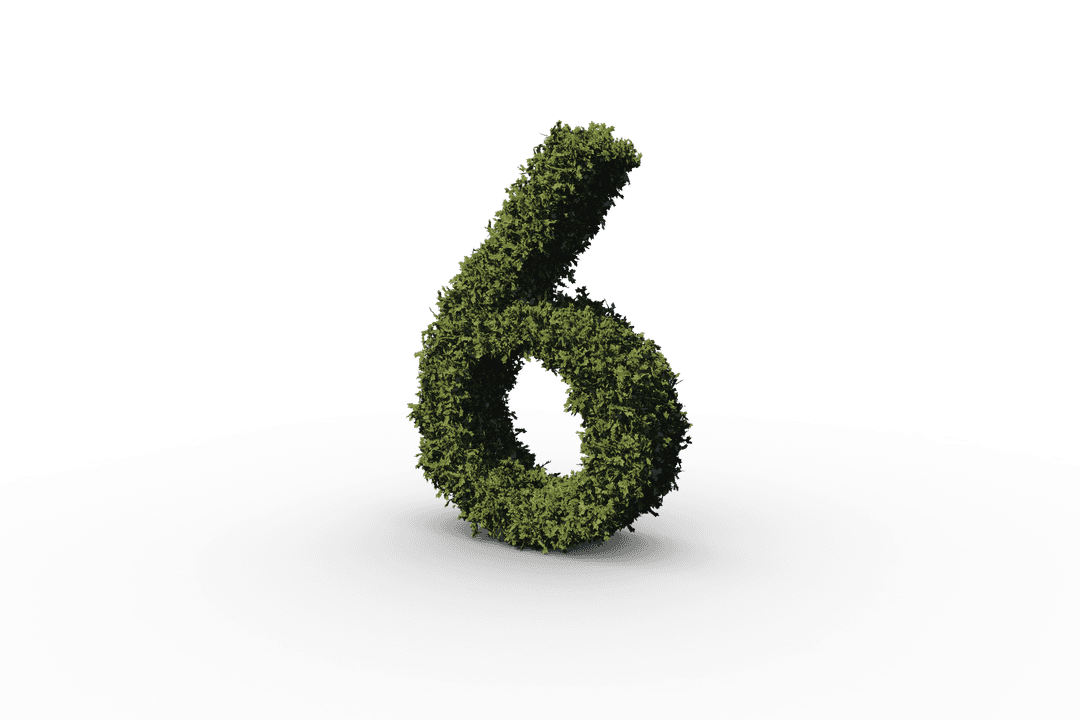 Numeric Six with Moss Texture on Transparent Surface - Download Free Stock Images Pikwizard.com