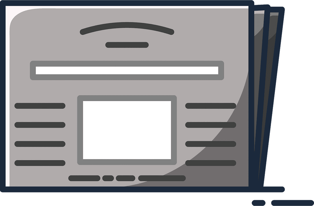 Abstract Newspaper Icon Transparent Background Illustration