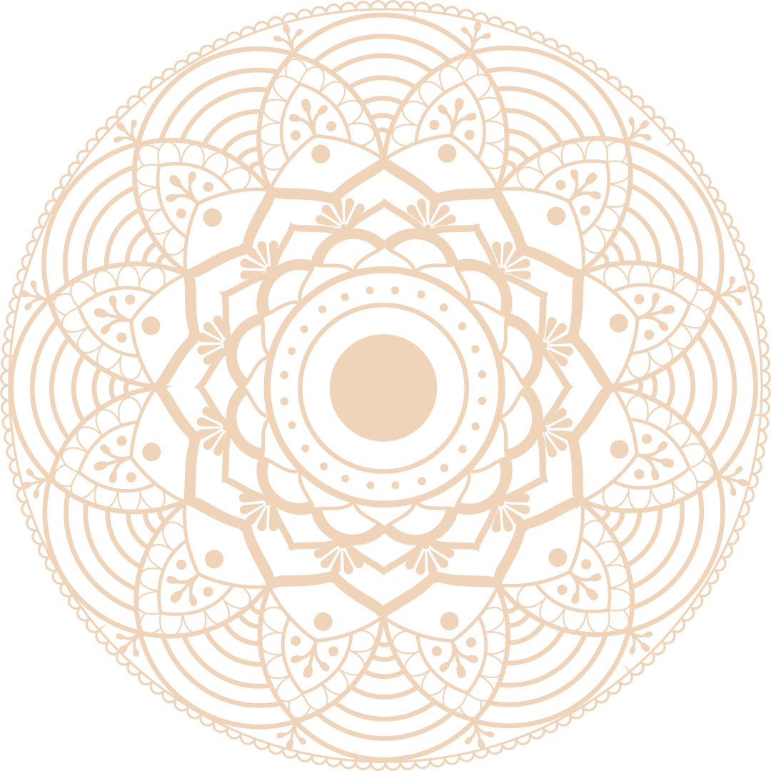 Intricate Beige Mandala with Transparent Background