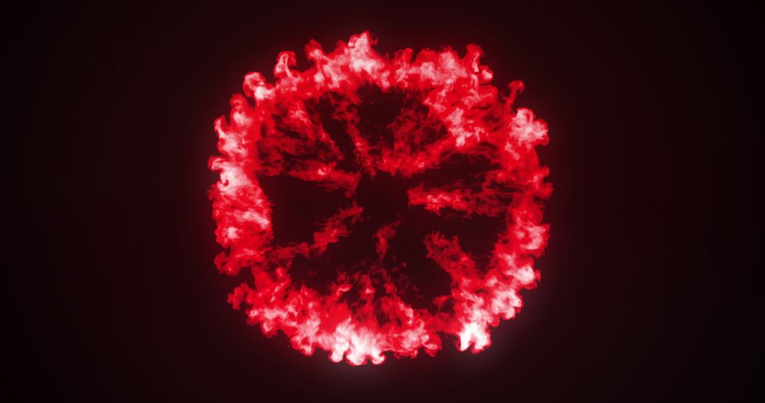 Exploding Crimson Fire Burst on Black Background