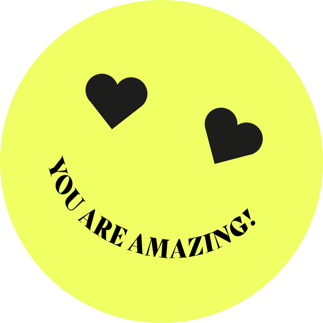 Transparent Smiley Face with Heart Eyes and Inspiring Message