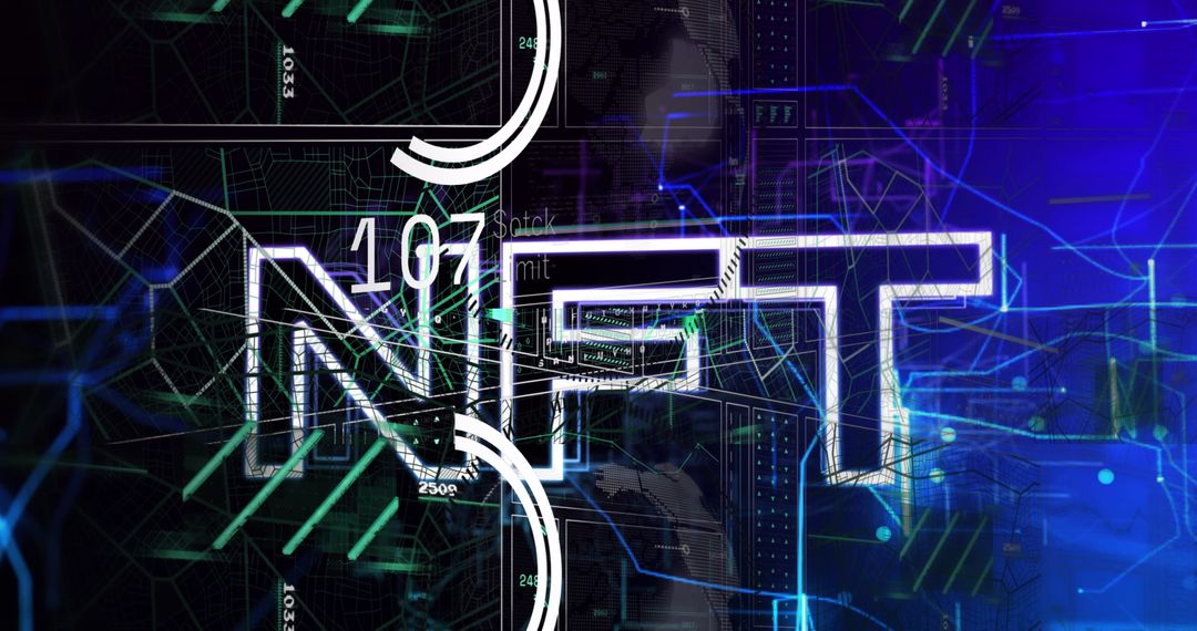 Futuristic NFT Digital Art with Abstract Technology Design