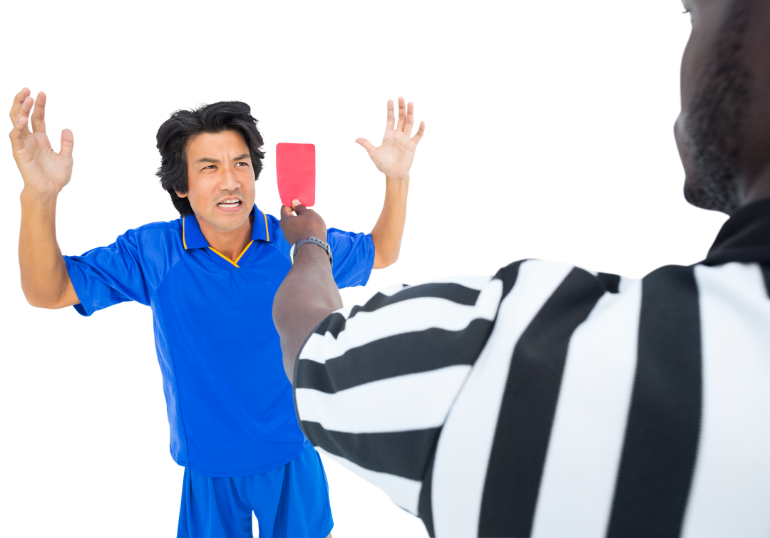 Referee Showing Red Card to Angry Soccer Player Transparent Background - Download Free Stock Images Pikwizard.com