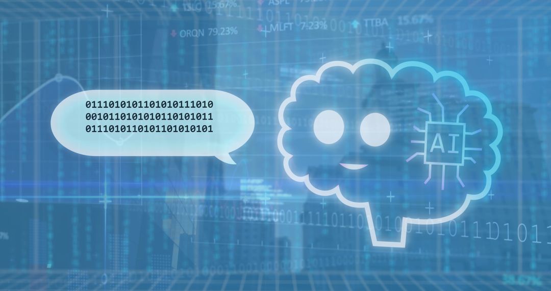 AI Neural Network Communicating in Digital Cloud Concept