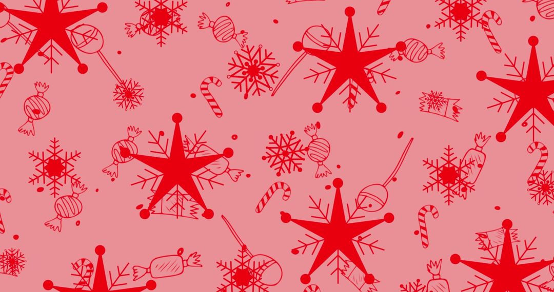 Festive Christmas Pattern with Snowflakes and Candy Canes