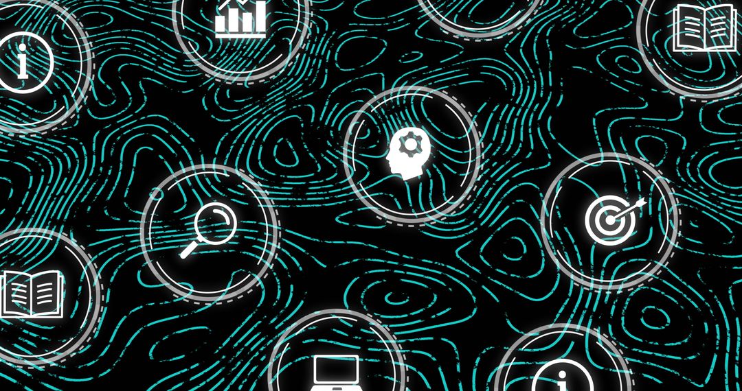 Digital Networking Icons on Abstract Background