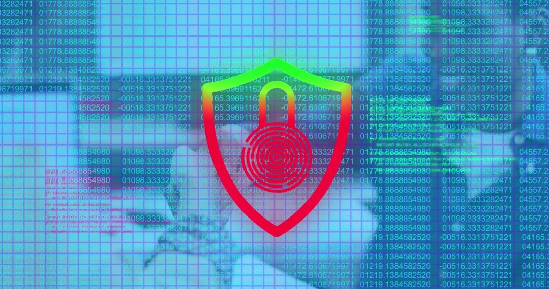 Biometric Security and Teamwork Concept Overlay