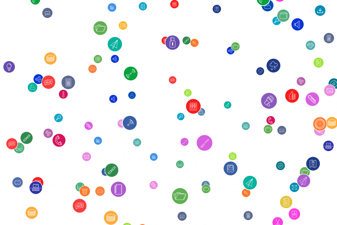 Transparent Digital Network Illustrating Diverse Connectivity