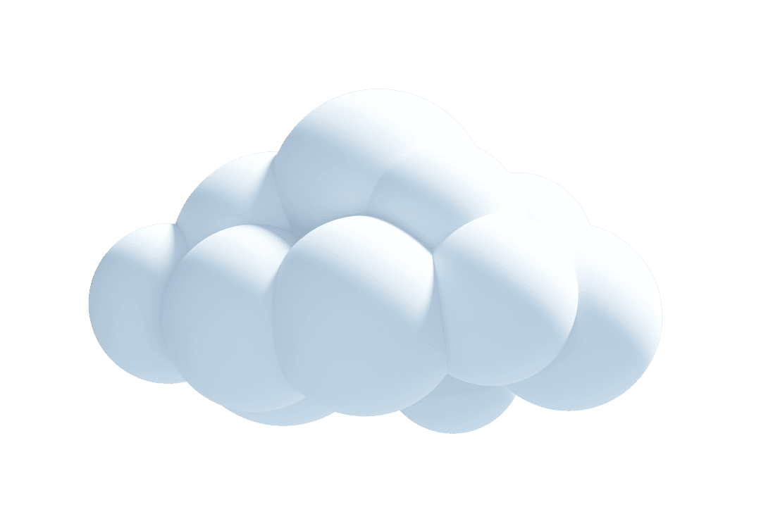 Digital Illustration of White Cloud with Transparent Background
