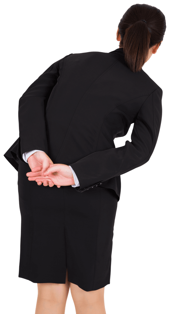 Transparent Asian Businesswoman Back View Leadership Concept