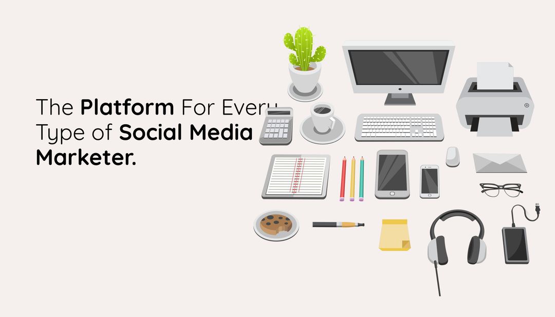 Organized Marketer's Desk Displaying Essential Tools